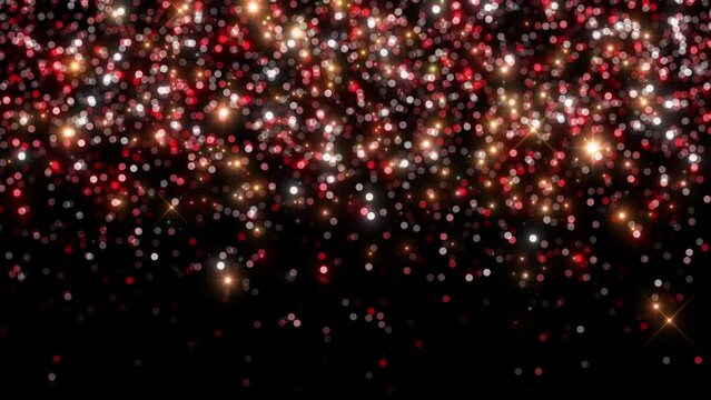 glittering red white celebration dots background video