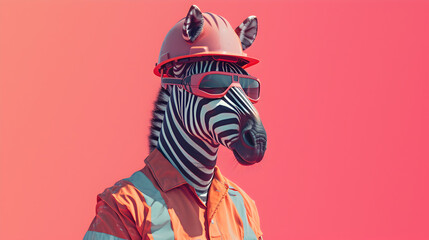 Whimsical Zebra Wearing a Hat with Unique Personality