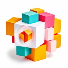 Fototapeta na wymiar cube isolated on white background