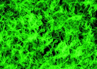 Bright green haze on a black background