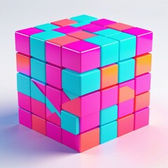 Obraz premium cube isolated on white background