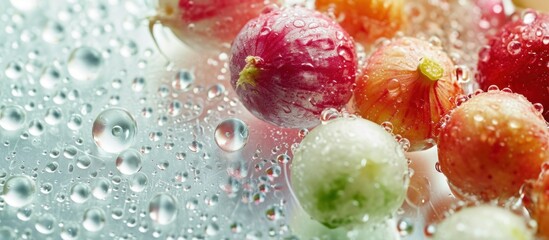 fresh fruit in water