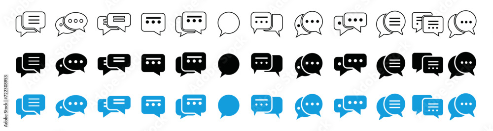 Wall mural message bubbles icons set. chat bubble vector collecton. talk bubble collection. sms simple symbols.