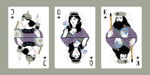King, Queen, Jack Cross, playing cards set