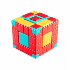 Obraz premium cube isolated on white background