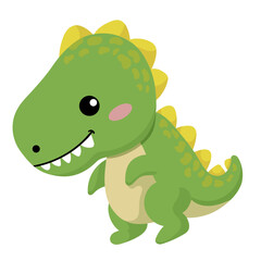 vector flat baby dinosaur illustrated