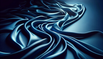Abstract blue wavy background. 3d rendering, 3d illustration. abstract depicting an elegant swath of fabric 