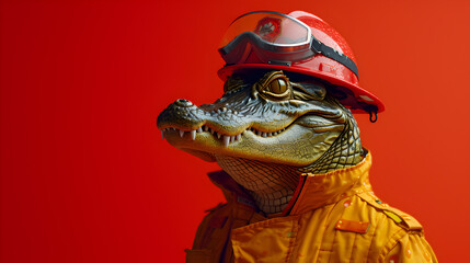 Roaring Alligator with Protective Gear