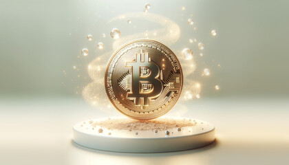 Shimmering Bitcoin Elegance: A Symbol of Cutting-Edge Cryptocurrency Investment and Blockchain Innovation