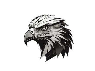 Eagle Logo, collage style, isolated on white