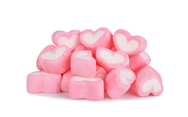 Sweet heart shaped candy marshmallow isolated on transparent background. PNG