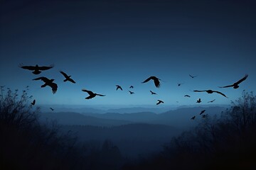 fly birds in the sky