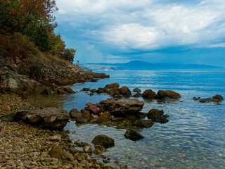 Fototapeta na wymiar view of the sea from the Krk Island Croatia