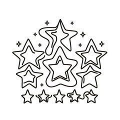 star of david One continuous line drawing set of stars.