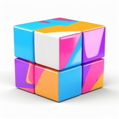 Fototapeta premium cube isolated on white background