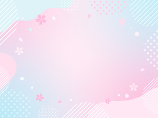 春　桜　ピンク　水色　ポップなグラデーション背景	