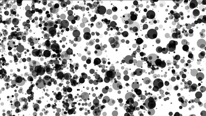 Black particles on a white background. Computer generated 3d render