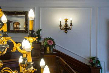 Fancy chandelier in a house in Sopron