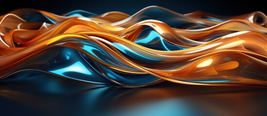 3d abstract blue gold abstract background