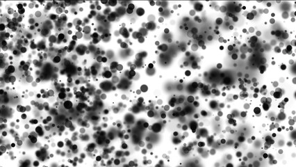 Black particles on a white background. Computer generated 3d render