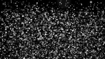 White particles on a black background. Computer generated 3d render