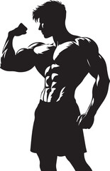 vector illustration of a body builder man 