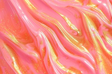 Obraz premium peach fuzz glitter color abstract texture brilliant holiday background with soft pink watercolor style glitter closeup