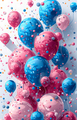 card with colorful balloons