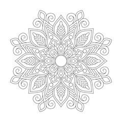 Mandala art design for coloring book page