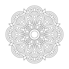 Round line pattern Mandala for coloring book page