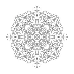 Unick lineal mandala for coloring book page