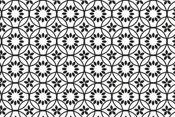 Seamless abstract floral pattern. Japanese floral black and white patterns