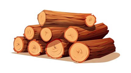 Chopped logs of firewood isolated on a white background, a natural and eco-friendly heating source,