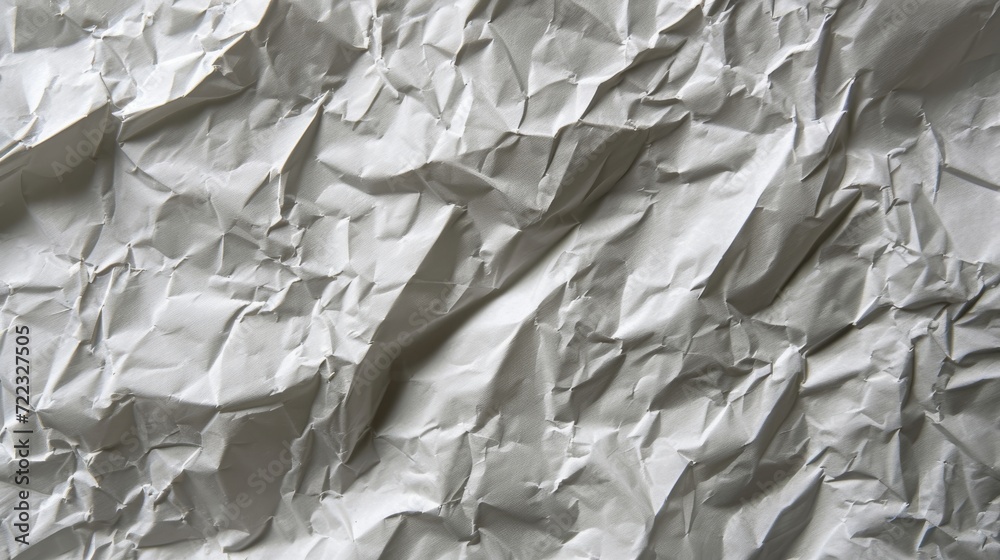 Poster A tangled canvas of pure white, a crumpled paper transforms into an abstract masterpiece, evoking a sense of mystery and potential