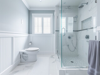 A Photo Of A Bathroom With A Low-Flow Showerhead And Toilet