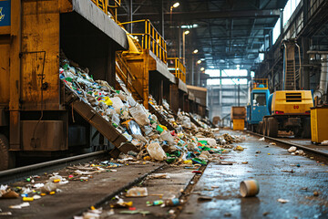 a large garbage collection in a factory
