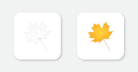 vector maple leaf illustration. logotype colorful and black autumn leaf. orange, red, yellow autumn leaves.