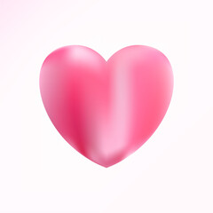 Realistic pink heart icon. 3D heart shape. Vector illustration EPS 10.