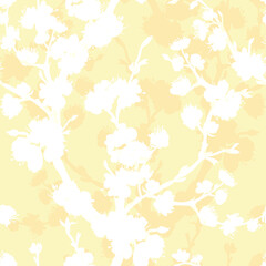 Abstract pattern with sakura silhouettes for textile