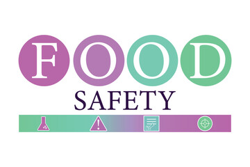 Creative Food safety concept vector illustration with control and analysis icons. 