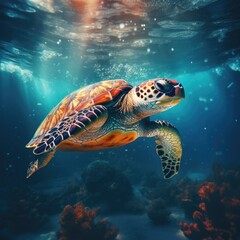The Double Exposure Sea Turtle's Endless Odyssey