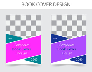 Corporate book cover design template with mockup.
