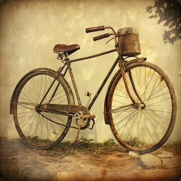 Vintage bicycle with background.