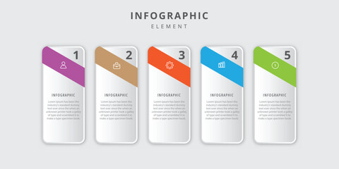 Vector four point infographic element business strategy with icons