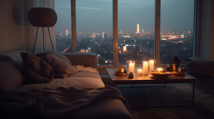 Metropolitan Twilight: A Cozy Urban Retreat AI-Generative