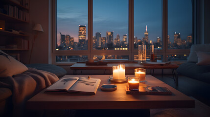 Metropolitan Twilight: A Cozy Urban Retreat AI-Generative