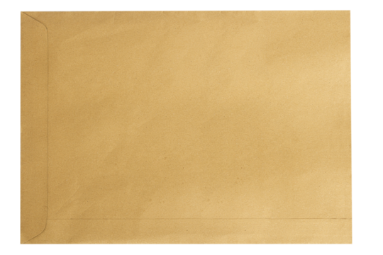 Yellow envelope. on a blank background