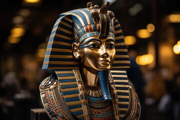 egyptian Tutankhamun's burial mask. ai generated - obrazy, fototapety, plakaty