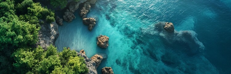 beautiful turquoise seascape with waves for background