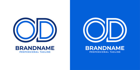 Letters OD Line Monogram Logo, suitable for business with OD or DO initials